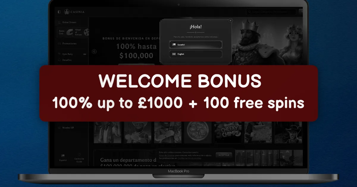 Casinia Casino — 100% jusqu'à 500 € + 200 tours gratuits
